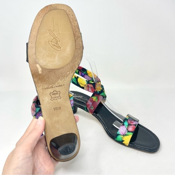 Donald J. Pliner Floral Neoprene Stretch Strap Kitten Heel Sandals Size 10.5 - Picture 8 of 11